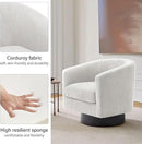 Swivel Barrel Accent Chair, Modern Round Corduroy Fabric Arm Chair for Living Room, Bedroom, Comfy Club Reading Chairs for Adults (Corduroy Beige, Set of 1) by CozyNest Decor