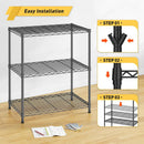 Storage Shelves Adjustable Wire Shelving Metal Wire Rack Shelving Unit Storage Shelf for Kitchen Laundry Room Pantry Closet Bathroom 24" W x 30" H x 14" D Black by GreenHaven Gardens