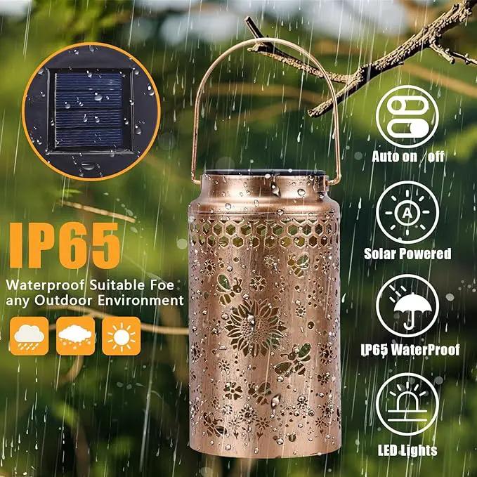 4 Pack Bee Solar Lanterns Outdoor Waterproof, Metal Hanging Lights Decorations for Garden Yard Lawn Patio, Bee Gifts for Women Mom Grandma Aunt Mother in Law Christmas, photo 5 of 7