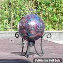 VCUTEKA Gazing Ball, Iridescent Crackled Glass Mosaic Gazing Balls Sphere for Garden Lawn Outdoor Ornament Yard Decorative, 10-Inch, Purple by CozyNest Decor