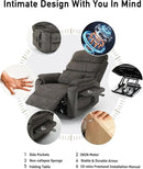 Large Power Lift Chairs Recliners for Elderly with Heated and Massage, Upgraded Dual Motor Lay Flat Recliners, 25in Extra Wide Seat, Folding Tablet, Side Pocket by CozyNest Decor