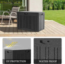 50 Gallon Lockable Resin Deck Box, Waterproof & UV-Resistant Outdoor Storage Box for Outdoor Cushion Storage, Garden Tools & Pool Accessories Storage, Black by GreenHaven Gardens