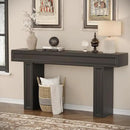 Rresyet 63 Inch Long Console Table, Sofa Table Behind Sofa, Wooden Entryway Table, Farmhouse Entryway Table for Entry, Hallway, Living Room (Black) by CozyNest Decor