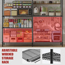 REIBII 61.7''W Storage Shelves Load 1220LBS Wire Shelving Unit 4 Tier Metal Shelving for Storage Rack Shelves Heavy Duty Garage Shelf Pantry Shelves Kitchen Shelving, 61.7" W*62.9" H*15.8" D, Black by CozyNest Decor