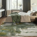 Kelarea Living Room Rug, 4x6 Rug Modern Abstract Washable Rugs Green Faux Wool Vintage Carpets, Non Slip Rugs for Bedroom, Dining Room, College Dorm, Kids Playroom, Home Office by TinyTreasures Baby Boutique