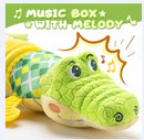 Baby Toys 0 to 12 Months, Musical Stuffed Animals Activity Soft Toy with Multi-Sensory Crinkle, Rattle and Textures, Infant Tummy Time Toys for Newborn Boys Girls, Crocodile, Green by TinyTreasures Baby Boutique