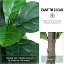 Fiddle Leaf Fig Tree, 5ft Tall Fake Silk Tree in White Planter, Faux Floor Plants with 108 Fiddle Leaves, Artificial Plants for Home Office Decor Indoor by CozyNest Decor