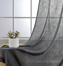 MIUCO Semi Sheer Curtains Poly Linen Textured Solid Grommet Curtains 63 Inches Long for Living Room 2 Panels (2 x 37 Wide x 63" Long) Charcoal Grey by CozyNest Decor