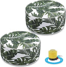 2 Pack Outdoor Inflatable Ottoman Waterproof Inflatable Pouf Foot Rest with Handle D21 x H9 Portable for Patio Camping Garden or Home by CozyNest Decor