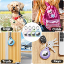 Upgrade Waterproof 4 Pack Airtags Holder with Apple Airtags Keychain, Hard PC Clear Air Tag Case, Anti-Scratch & Shock Air tag Holder, Men's Women's Keyrings & Keychains -Clear-Pink+Purple+Green+Blue by TinyTreasures Baby Boutique