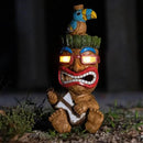 Solar Tiki Statue Decor-Outdoor Statues-Funny Guitar - Tiki Bird Tiki Bar Decorations 11.69 inch Tall for Outdoor Patio, Balcony, Yard, Backyard,Lawn,Tiki Gifts by GreenHaven Gardens