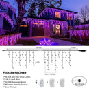 JMEXSUSS Purple Christmas Icicle Lights, 38.8 FT 400 LED Purple Icicle Lights Outdoor Waterproof, 8 Modes Purple Christmas Lights with 80 Drops Plug in for House Christmas Party Decorations by GreenHaven Gardens