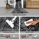 COZYLOOM 4x6 Washable Rug for Bedroom Vintage Non Slip Large Area Rug Geometric Soft Throw Rugs Low Pile Stain Resistant Carpet for Office Dining Room Living Room, Black by TinyTreasures Baby Boutique