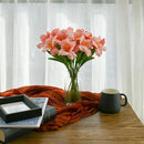 Mandy's Artificial Tulips 12 Stems Pink Fully Bloomed PU Faux Flowers for Wedding Home Decor 13.5 Inch by CozyNest Decor