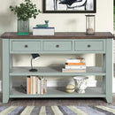 Farmhouse Wood Entryway Console Table 48-Inch Modern Sofa Entry Table with Drawers and Storage Shelves for Entrance Living Room (Green) by CozyNest Decor