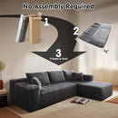 ovios 104" Cloud Sectional Couch with L-Shape Chaise,Modern Modular Sofa with Deep Seat, Upholstered Couches for Living Room Bedroom,No Assembly Required, Grey (Plush Corduroy Fabric) by CozyNest Decor