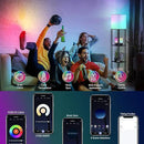SUNMORY Floor Lamp with Shelves, Smart APP Control Standing Lamps with RGB Bulb, 4-Tier Dimmable Floor Lamps for Living Room, Tall Lamp for Bedroom, Office, Corner Display Bookshelf Lamp by CozyNest Decor