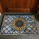 Door Mat Welcome Mat, Heavy Duty Door Mat 23.6 x 35.4 Inch Front Door Mat Rug Doormat for Outdoor Entrance Home Non-Slip Rubber Rug for Front Door, Outside, Entryway, Patio (Flower) by CozyNest Decor