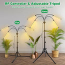 LED Grow Lights for Indoor Plants Full Spectrum with 15-63 inches Adjustable Tripod Stand, Red Blue White Floor Grow Lamp with 4/8/12H Timer with Remote Control by GreenHaven Gardens