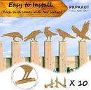 5Pcs Rusty Birds Metal Art Crow for Fence Decorations Outdoor, Metal Birds Craft Statue Ornaments Fence Topper Decor, Metal Bird Silhouette with Rusty Yard Art by GreenHaven Gardens