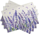 Lavender Placemats Set of 4 Purple Flower Butterfly Linen Fabric Table Mats Seasonal Spring Summer Rustic Floral Placemat Farmhouse Decorative Washable Place Mats for Home Kitchen Dining Table by CozyNest Decor