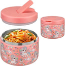 12oz Insulated Vacuum Food Jar with Buckle Lid Wide Mouth Soup Thermo for Hot Food Kids Leakproof Stainless Steel Lunch Container (Pink-Horse) by TinyTreasures Baby Boutique