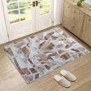 Modern Abstract Door Mat Indoor Entrance 2X3 Brown Rug Washable, Non-Slip Small Rugs for Entryway Bathroom Ultra-Thin, Throw Carpet for Kitchen Bedroom Nursery Kids Print Faux Wool by CozyNest Decor