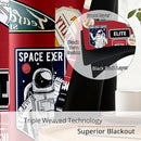 Kids Space Astronaut Blackout Curtains - 100% Blackout, Thermal Insulated, Noise Reducing, Perfect for Kids Room and Nersurys, 2 Panels (Space Badge Crew, W52×L63) by TinyTreasures Baby Boutique
