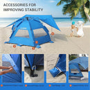 Elegear Beach Tent with Canopy, 1-Second Setup Pop Up Sun Shelter Shade, UPF 50+ UV Protection Silver-Coated Lightweight Portable Beach Cabana by TinyTreasures Baby Boutique