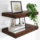 Heimlove 24 x 12 Inch Deep Floating Shelves Wall Mounted with Invisible Brackets,Storage Hanging Shelf for Wall Decor in Bathroom, Bedroom, Kitchen, Living Room, Office Set of 2 (Rustic Brown) by CozyNest Decor