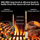 BBQ Mop Brush and Cast Iron Sauce Pot Set, 8Pcs Barbecue Accessories Include Basting Melting Pot, 2 Size Wooden Handle Sauce Mops with 4Pcs Replacements and Oil Brush for Meat Smoker, Grill, Stove by GreenHaven Gardens