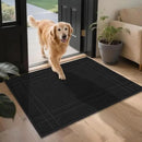 JSEI Entryway Rugs Doormat 32"x48", Non-Slip Dirt Trapper Door Mats Indoor, Washable Absorbent and Stain Resist Welcome Floor Mat for Front Door, Dog Door Mat, Muddy Wet Shoes & Paws, Black by CozyNest Decor
