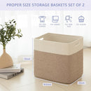 OIAHOMY Storage baskets for Shelf, Large Collapsible Storage Bins, Blanket Basket Living Room, 16.5 x 13 x 15 Inches-Pack of 2-Brown by TinyTreasures Baby Boutique