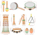 VINJOE Baby Musical Instruments-Toddler Montessori Wooden Musical Toys for Kids 1-3, Neutral Colors Percussion Instruments Set Early Learning Musical Toys for Preschool Educational Birthday Gifts by TinyTreasures Baby Boutique