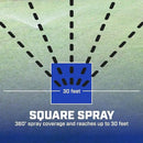 Chapin 6-9488: Square Pattern Spot Sprinkler 2 Pack, 360 Degree Sprinkler Head for Small Gardens and Lawns, Up to 30-Feet Coverage Area, Lawn Sprinkler, Small Area Yards and Garden Watering, Blue by GreenHaven Gardens