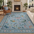 8x10 Area Rugs with Insect Print - Bug Rug Non-Shedding Stain Resistant Soft Carpet for Bedroom, Low Pile Ultra-Thin Machine Washable Carpet for Dining Room, Kids Nursery, Office (8'x10' Blue) by TinyTreasures Baby Boutique