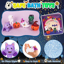 Halloween Light Up Bath Toys for Toddlers Kids, No Hole Bath Toys with Halloween Bath Book, LED Light Bath Time Water Toys for Bath Tubs Bathroom, Halloween Toys & Gift for Toddlers Kids Baby Shower by TinyTreasures Baby Boutique