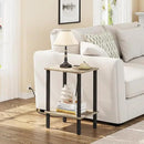 TUTOTAK End Table with Charging Station, Small Side Table with Outlets, Nightstand Bedside Table, 2-Tier Storage Shelf for Small Space, Living Room, Bedroom, Greige TB01BG040 by CozyNest Decor