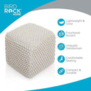 BIRDROCK HOME Bud Pouf Foot Stool Ottoman - Knit Bean Bag Floor Chair - Cotton Braided Cord - Great for The Living Room, Bedroom and Kids Room - Small Furniture by CozyNest Decor