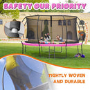 Trampoline 8FT 10FT 12FT 14FT 16FT, Recreational Trampolines with Enclosure Net and Ladder, Outdoor Anti-Rust Trampolines for Kids and Adults, ASTM Approved by TinyTreasures Baby Boutique