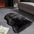 AMTOVO Faux Fur Rug, Black Small Area Rug, Fluffy Sheepskin Rug, Fuzzy Ultra Soft 2 x 3 ft Shag Rugs for Bedroom Sofa Throw Cushion Room Decor, Sheepskin by CozyNest Decor