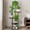 AZERPIAN Plant Stand 5 Tier Indoor Metal Flower Shelf for Multiple Plants Corner Tall Flower Holders for Patio Garden Living Room Balcony Bedroom, Black Oak (5 Tier-Black Oak) by GreenHaven Gardens