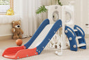 67i Toddler Slide for Kids - Foldable Indoor/Outdoor Plastic Slide with Basketball Hoop, Anti-Slip Steps, Safe & Durable Playground Equipment for 1-3 Years (Red Blue) by TinyTreasures Baby Boutique