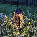 Butterfly Solar Lanterns Glass & Metal Hanging Lantern Outdoor Waterproof 16" H Tabletop Light with Hollowed-Out Design for Garden Patio Table Decor Mother's Day Gift by GreenHaven Gardens