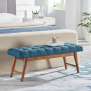 Amazon Basics Modern Haraden Upholstered Button-Tufted Bench, Blue, 16 x 44 x 17 in (Previously Rivet brand) by CozyNest Decor