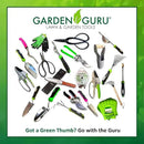 Garden Guru Garden Tool Set 6pc Hand Trowel Transplanter Weeder Fork Rake Cultivator – Heavy Duty Stainless Steel - Ergonomic Comfort Grip Handle – Perfect Gardening Tool Kit Gifts for Women and Men by GreenHaven Gardens