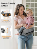 besrey Toddler Hip Carrier - Side Baby Carrier, Up to 44lb, Dad Infant Carrier Hipseat (Grey) by TinyTreasures Baby Boutique