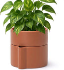 Phoenix Vine 6.5 Inch Self-Watering Planter Pot with Terracotta Insert, Deep Water Reservoir, and Ceramic-Alike BPA-Free Plastic Pot for Plant, Modern Planter for Houseplants, Terracotta, 53-A-S-3 by CozyNest Decor