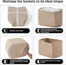 Small Storage Baskets for Shelves Organizing, Woven Cotton Rope Baskets for Storage, Book Basket, Decorative Shelf Basket, 12.5"Lx9.1''Wx7.9''H (4 Packs) Brown by CozyNest Decor