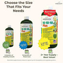 10-10-10 Fertilizer for All Purpose Plants - Liquid Fertilizer with Seaweed Kelp & Iron - Plant Food Outdoor & Indoor Plant Food, Vegetables,Flowers, Lawn & Garden 10 10 10 Fertilizer 16 oz by GreenHaven Gardens